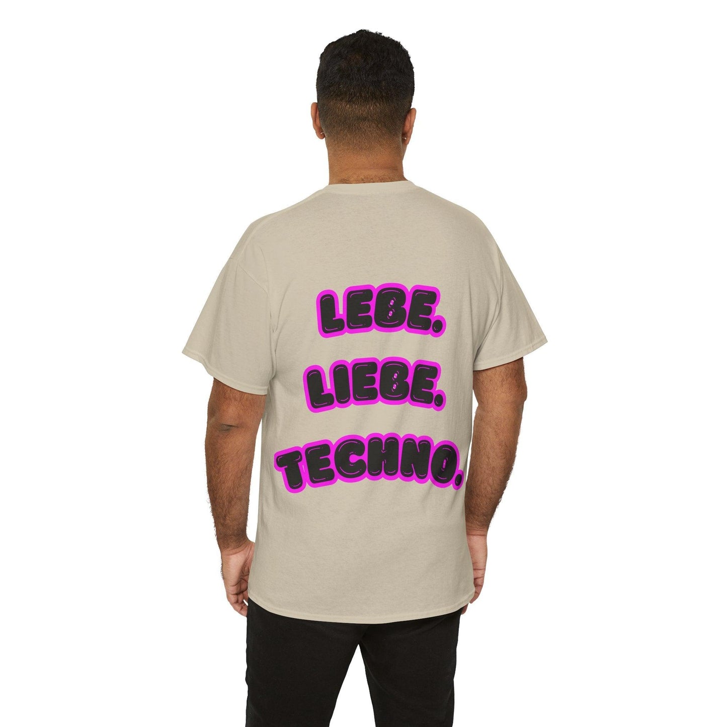 Techno Love Unisex Fan T-Shirt - Bassline Merch Slogan Pink Design