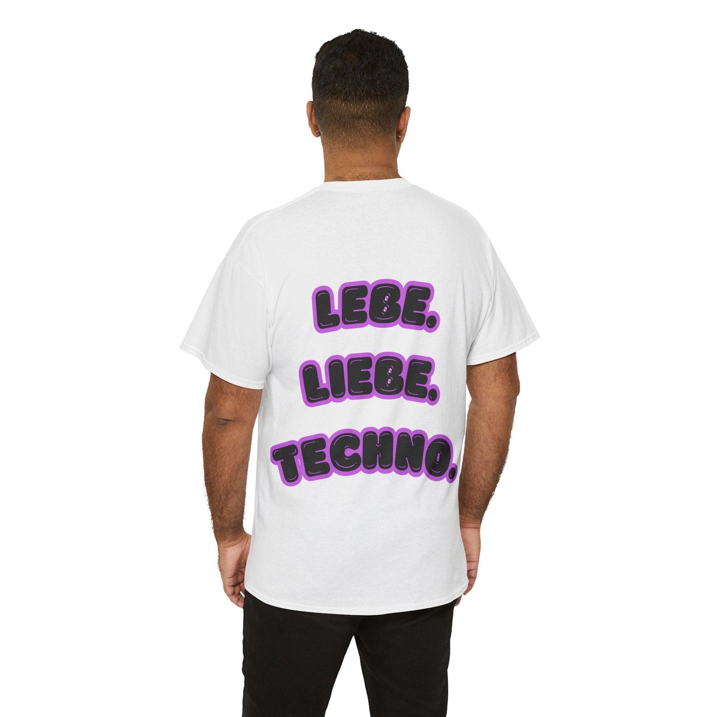 Techno Love Unisex Fan T-Shirt - Bassline Merch Slogan Lila Design