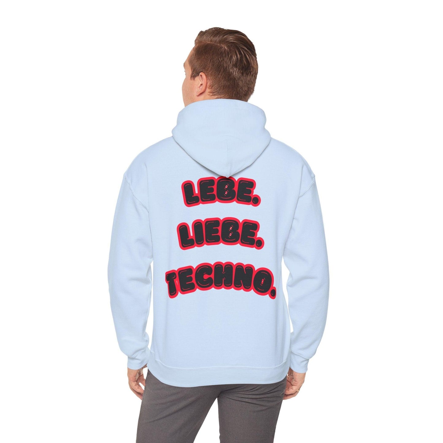 Techno Love Unisex Hoodie - Bassline Merch Slogan Rot Design