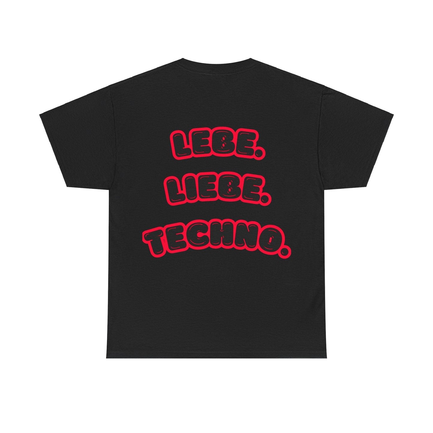 Techno Love Unisex Fan T-Shirt - Bassline Merch Slogan Rot Design