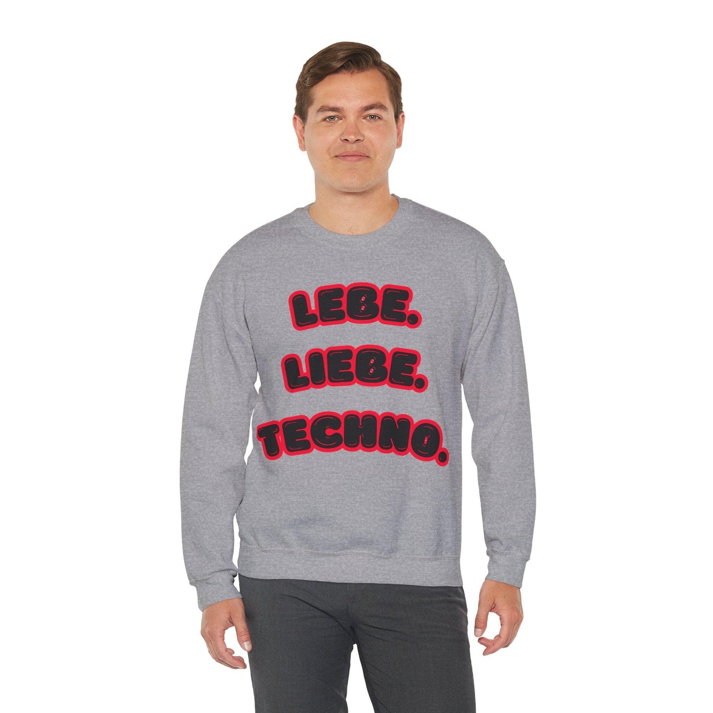 Techno Love Unisex Sweatshirt - Bassline Merch Slogan Rot Design