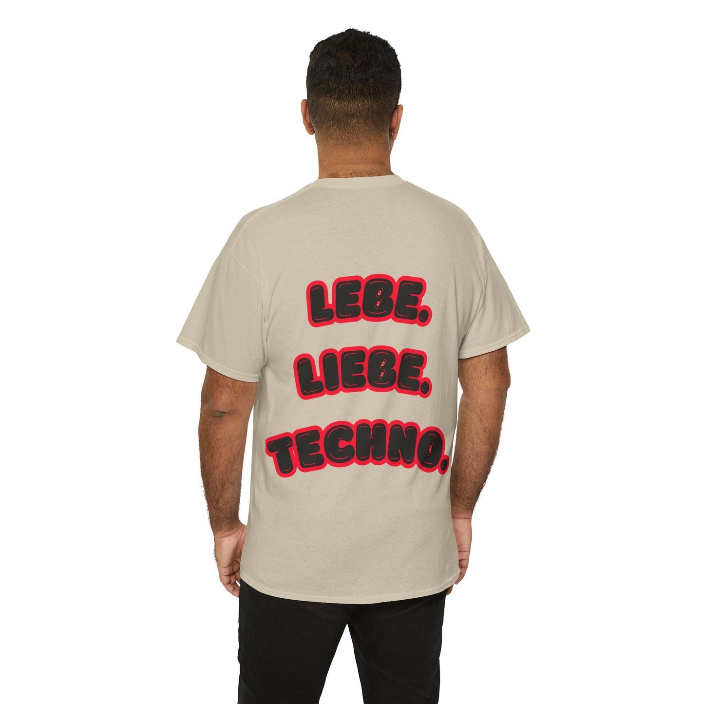 Techno Love Unisex Fan T-Shirt - Bassline Merch Slogan Rot Design