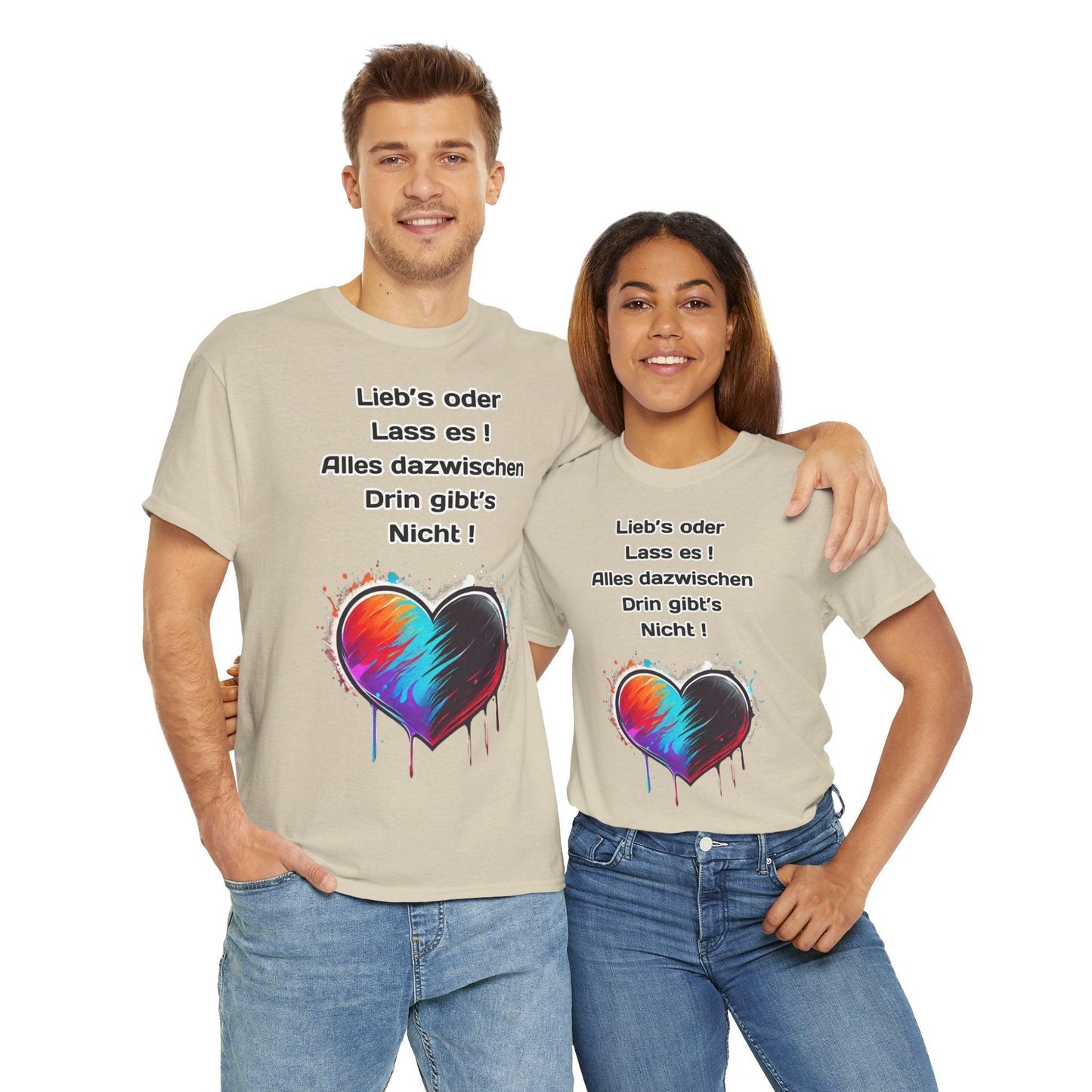Techno Split Heart Unisex T-Shirt - Lieb's oder lass es