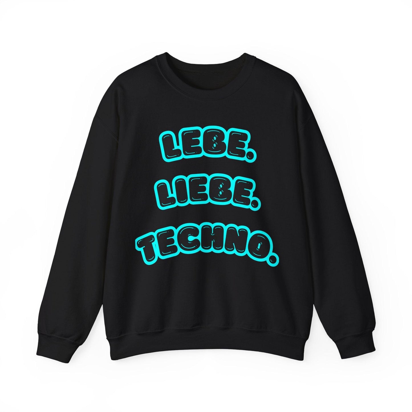 Techno Love Unisex Sweatshirt - Bassline Merch Slogan Hellblau Design
