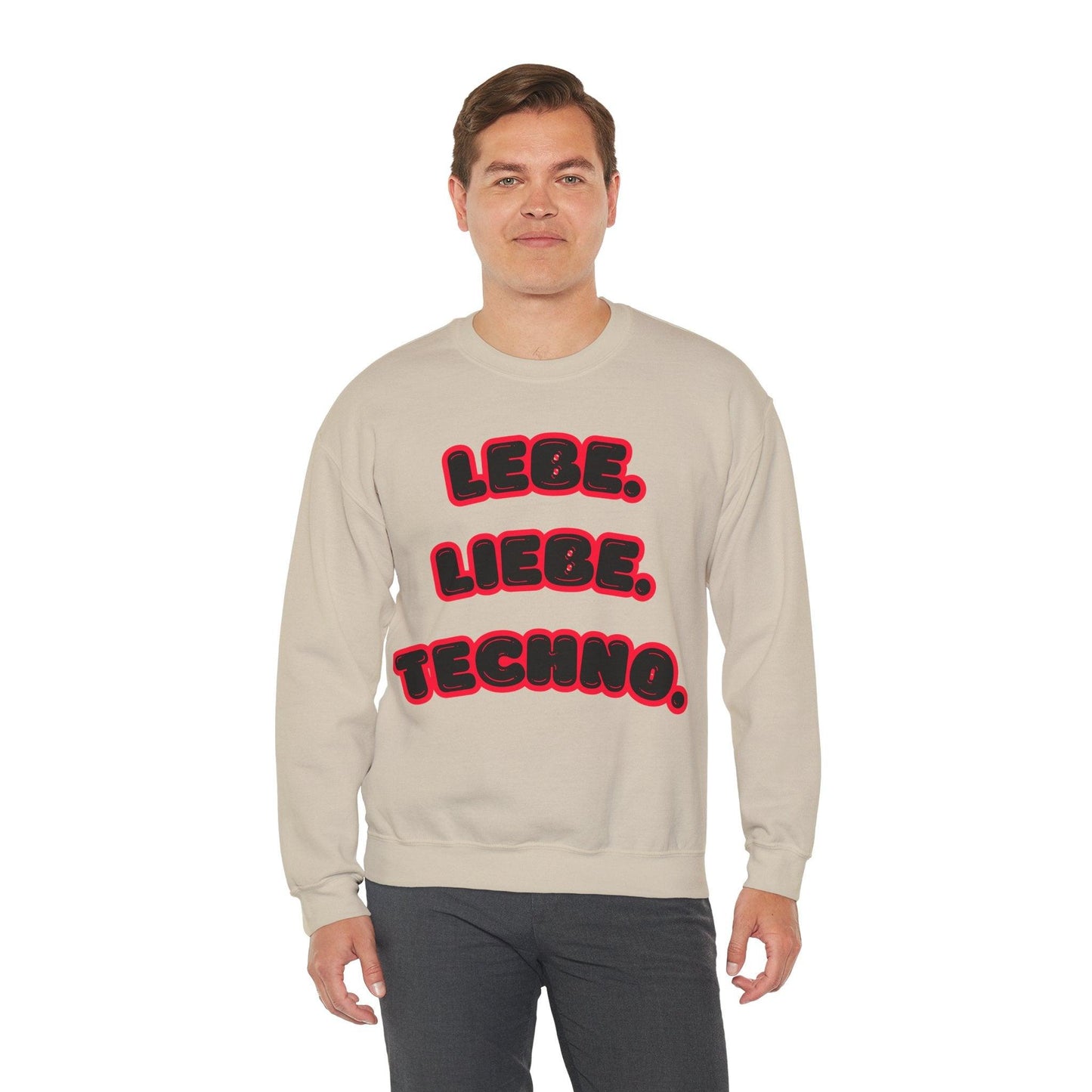 Techno Love Unisex Sweatshirt - Bassline Merch Slogan Rot Design