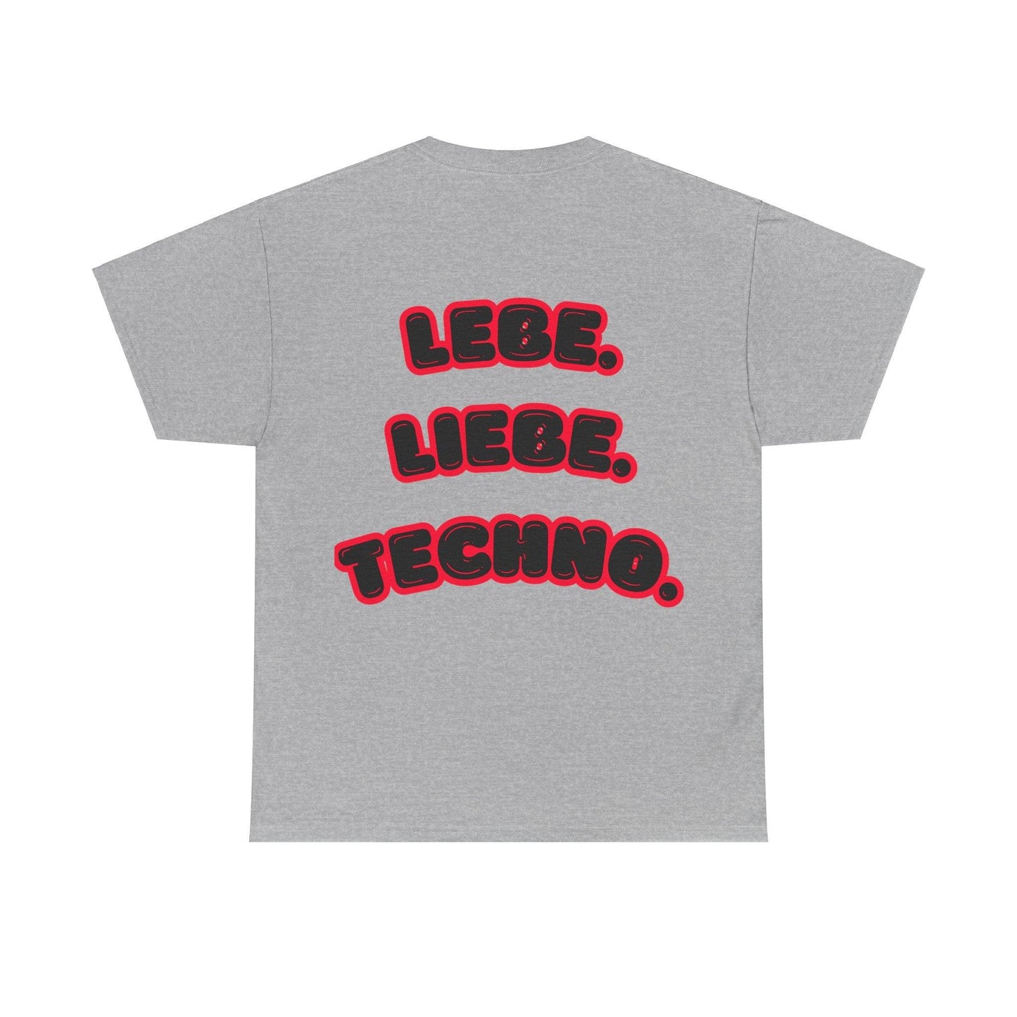 Techno Love Unisex Fan T-Shirt - Bassline Merch Slogan Rot Design