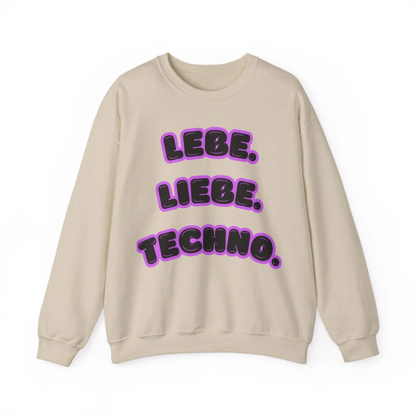 Techno Love Unisex Sweatshirt - Bassline Merch Slogan Lila Design