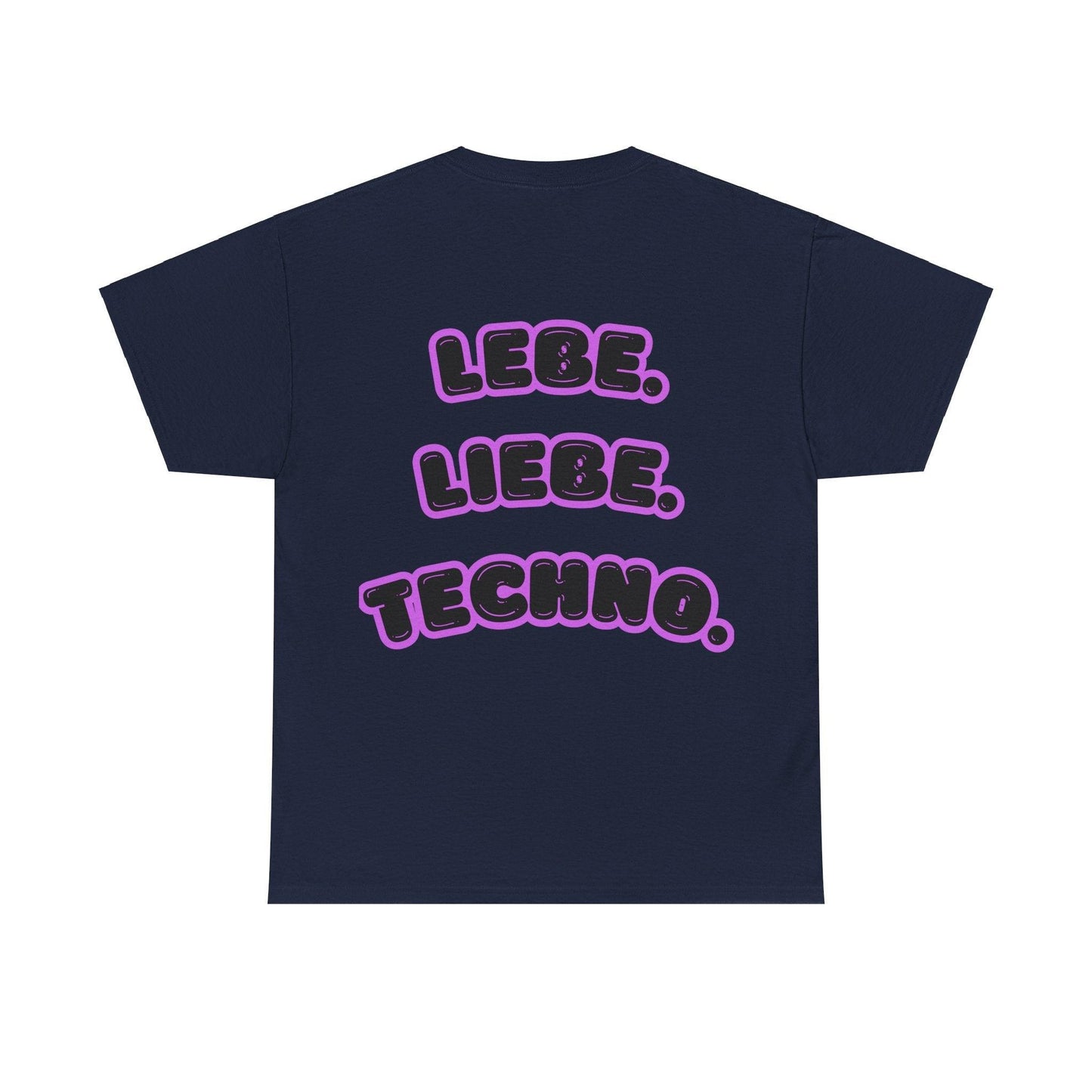 Techno Love Unisex Fan T-Shirt - Bassline Merch Slogan Lila Design