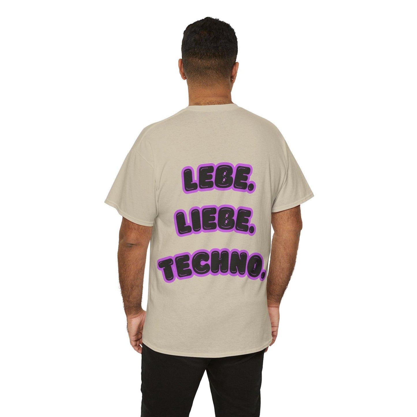 Techno Love Unisex Fan T-Shirt - Bassline Merch Slogan Lila Design