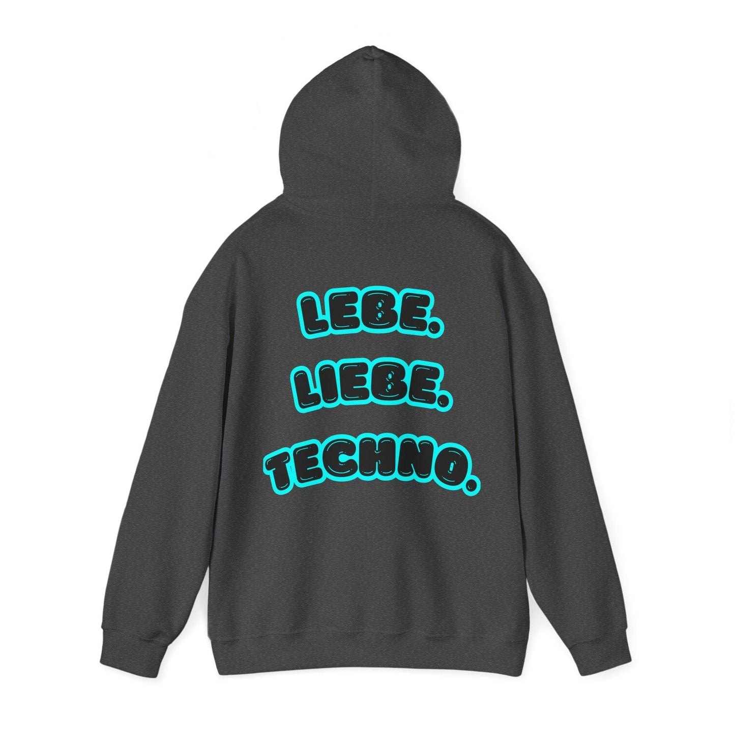 Techno Love Unisex Hoodie - Bassline Merch Slogan Hellblau Design