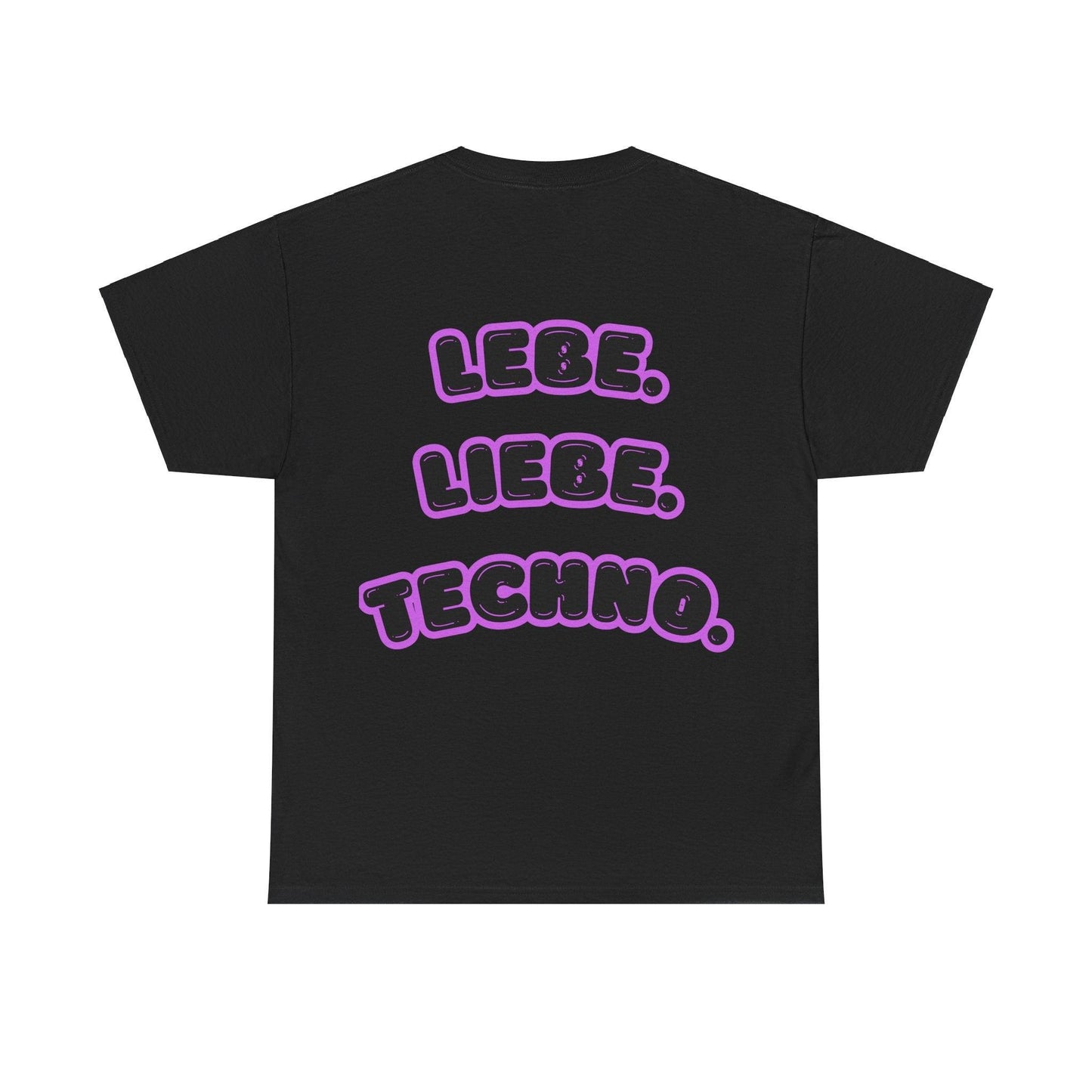 Techno Love Unisex Fan T-Shirt - Bassline Merch Slogan Lila Design