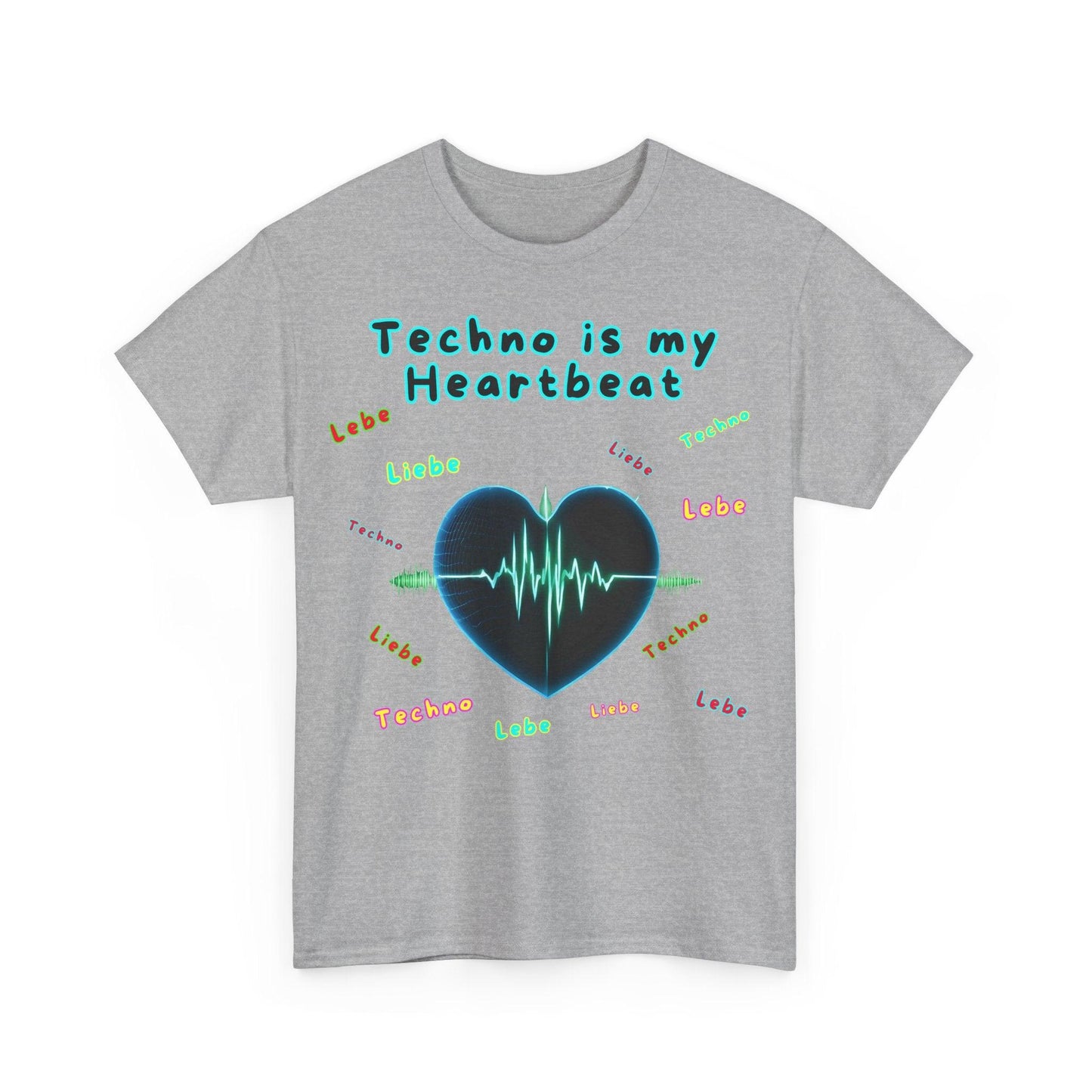 Techno Herzschlag Unisex T-Shirt - Neon Heart Design