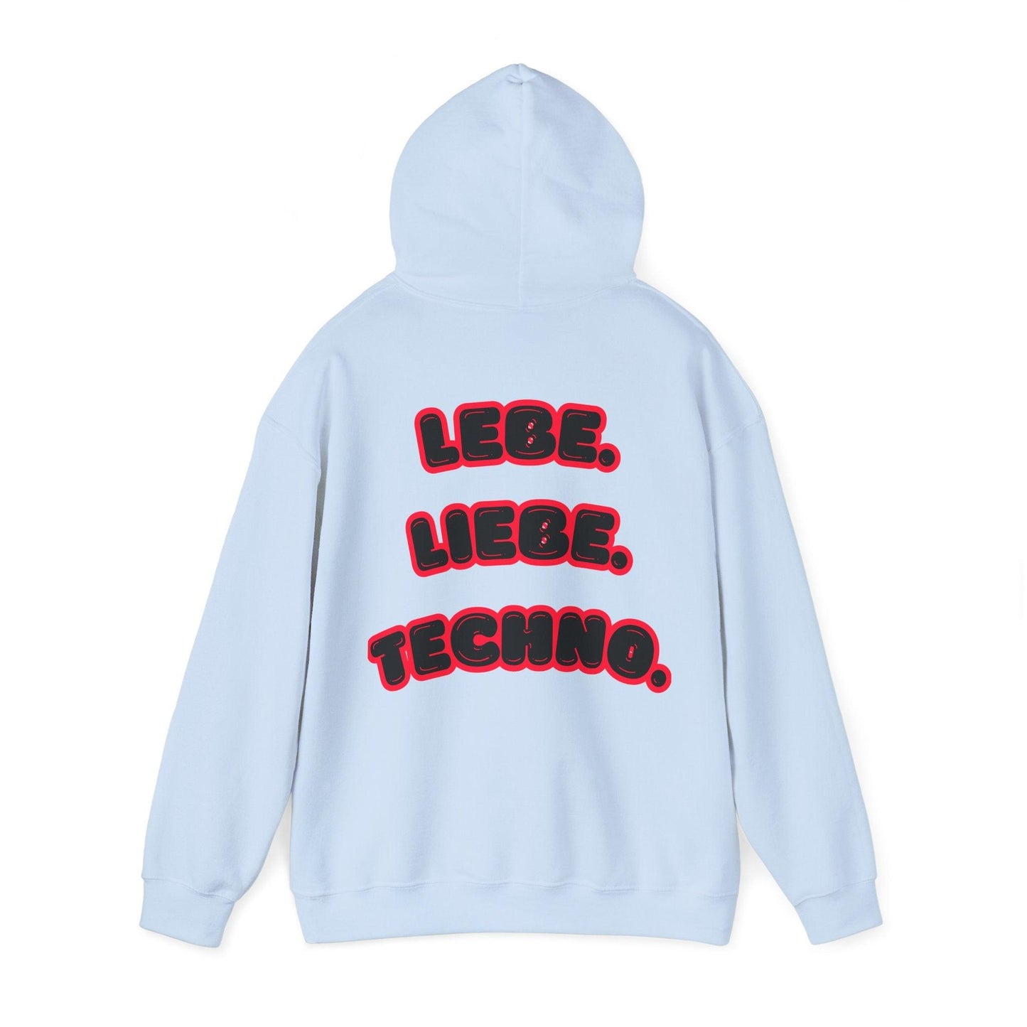 Techno Love Unisex Hoodie - Bassline Merch Slogan Rot Design