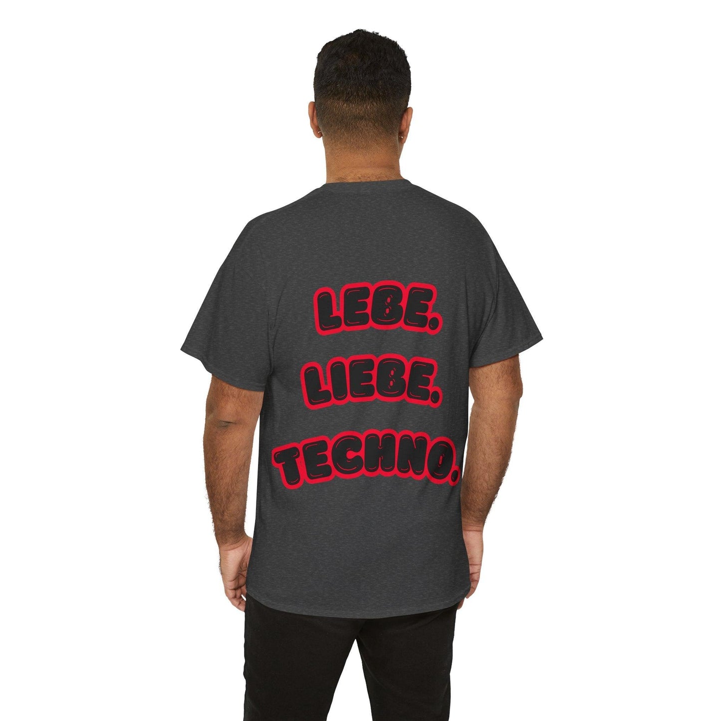 Techno Love Unisex Fan T-Shirt - Bassline Merch Slogan Rot Design