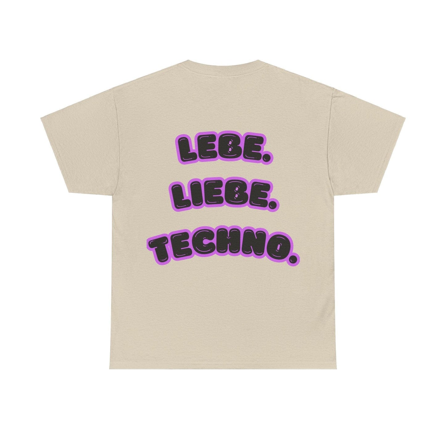 Techno Love Unisex Fan T-Shirt - Bassline Merch Slogan Lila Design