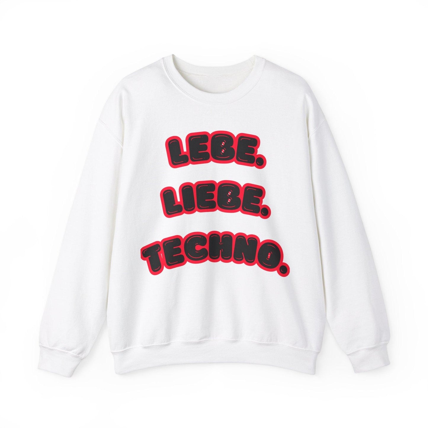 Techno Love Unisex Sweatshirt - Bassline Merch Slogan Rot Design
