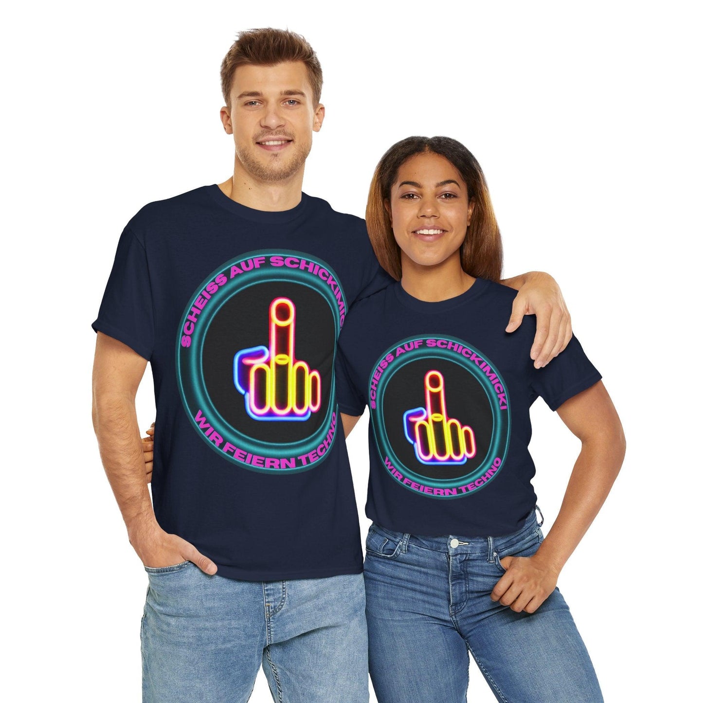 Techno Rave Neon Mittelfinger Unisex T-Shirt