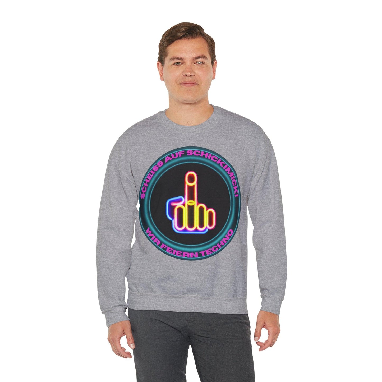 Techno Rave Neon Mittelfinger Unisex Sweatshirt