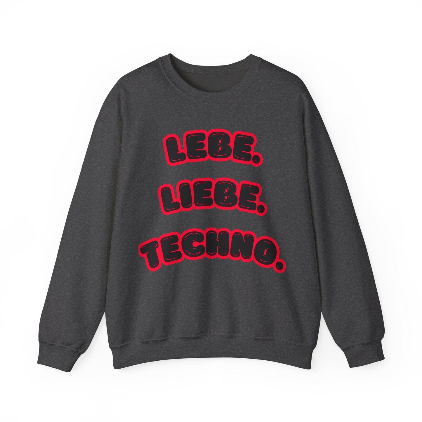 Techno Love Unisex Sweatshirt - Bassline Merch Slogan Rot Design