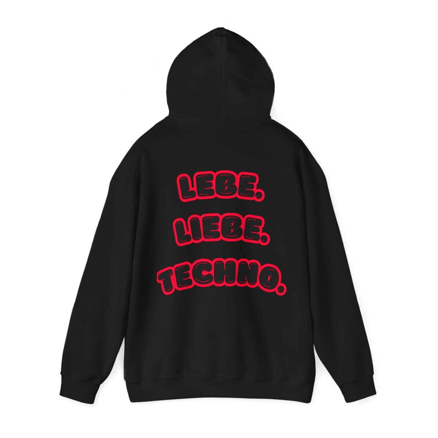Techno Love Unisex Hoodie - Bassline Merch Slogan Rot Design