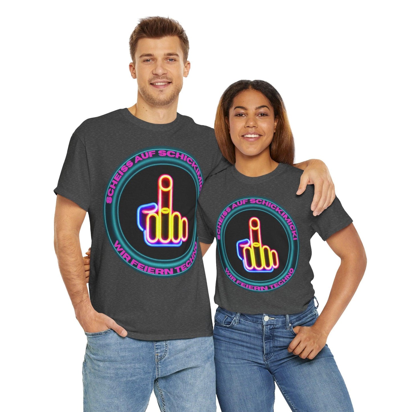 Techno Rave Neon Mittelfinger Unisex T-Shirt