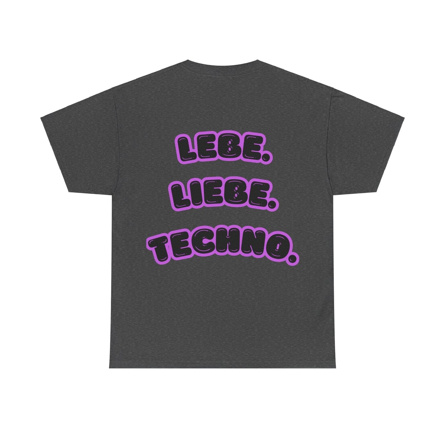Techno Love Unisex Fan T-Shirt - Bassline Merch Slogan Lila Design