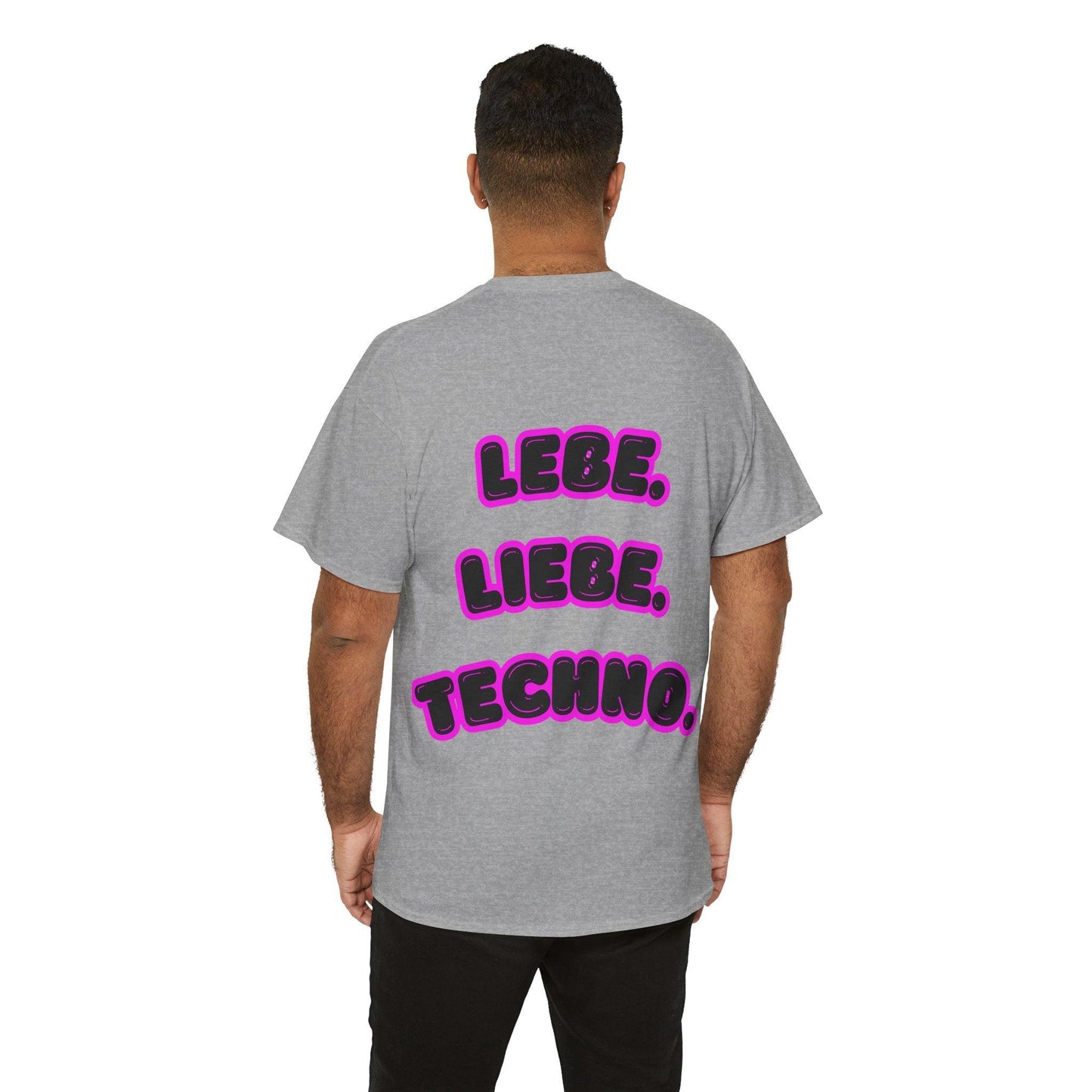 Techno Love Unisex Fan T-Shirt - Bassline Merch Slogan Pink Design