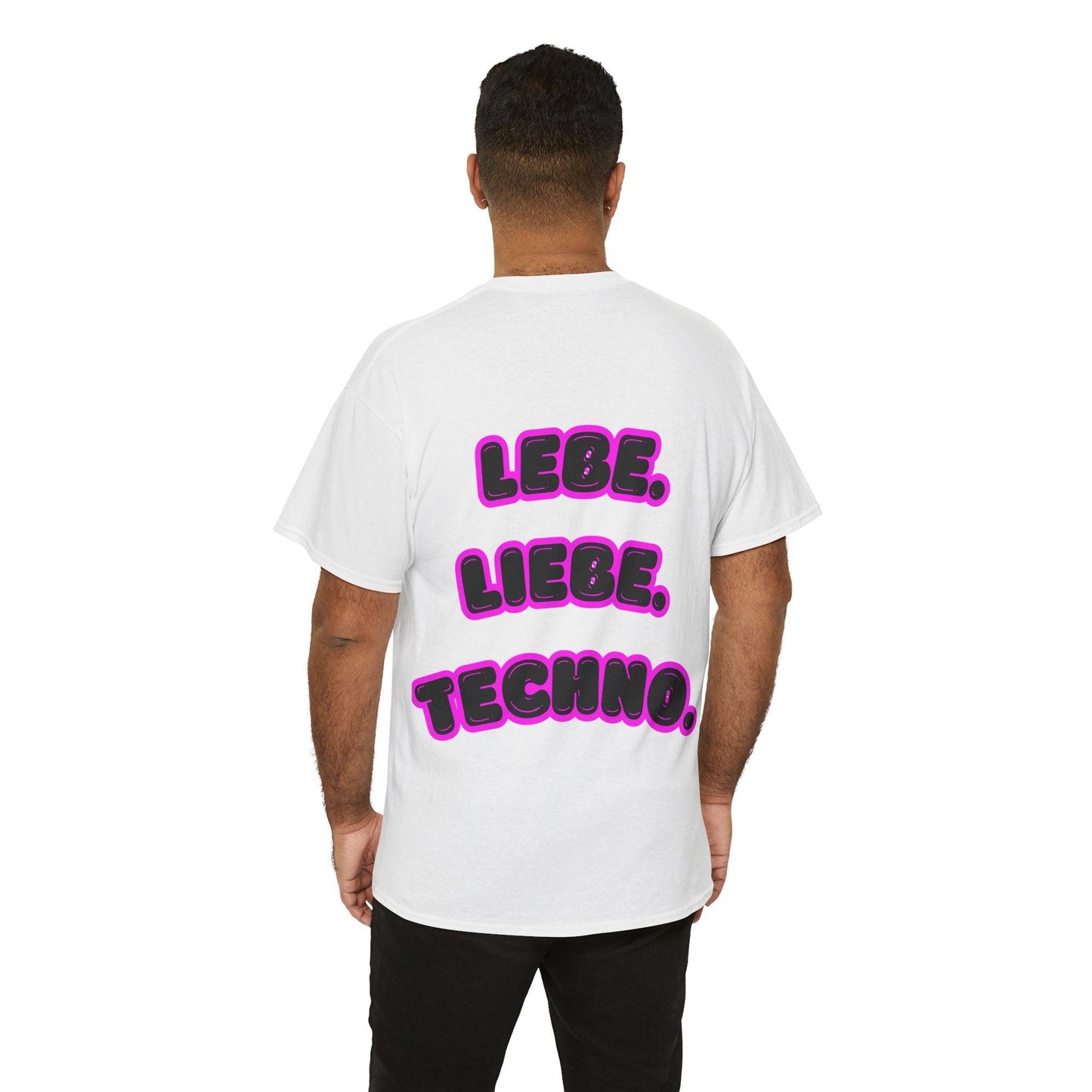 Techno Love Unisex Fan T-Shirt - Bassline Merch Slogan Pink Design