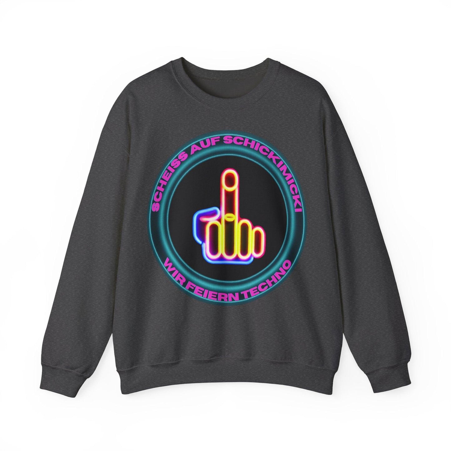 Techno Rave Neon Mittelfinger Unisex Sweatshirt