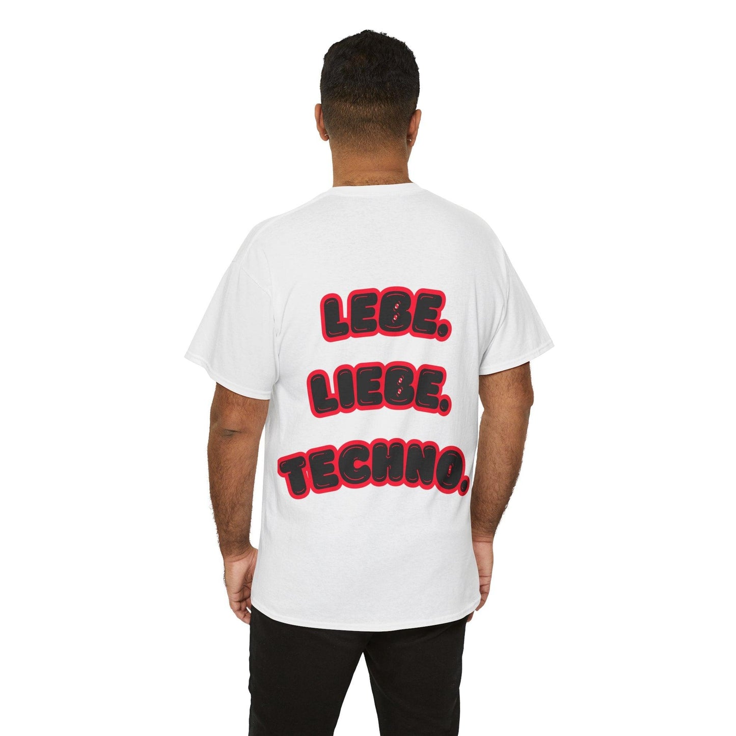 Techno Love Unisex Fan T-Shirt - Bassline Merch Slogan Rot Design