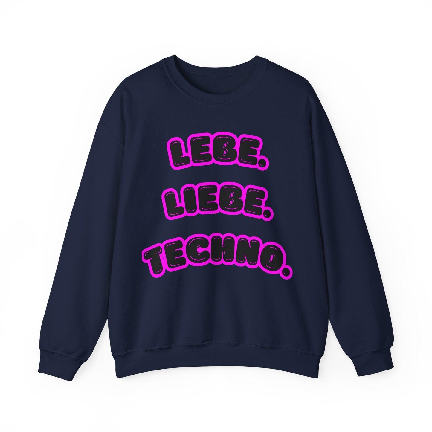 Techno Love Unisex Sweatshirt - Bassline Merch Slogan Pink Design
