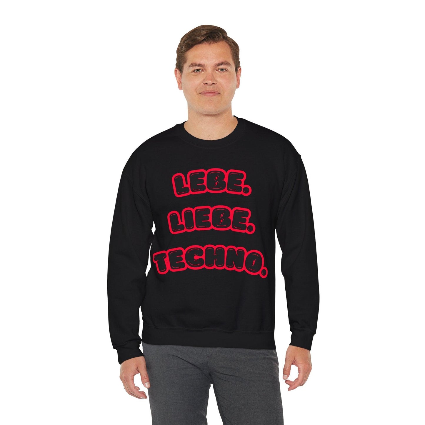 Techno Love Unisex Sweatshirt - Bassline Merch Slogan Rot Design