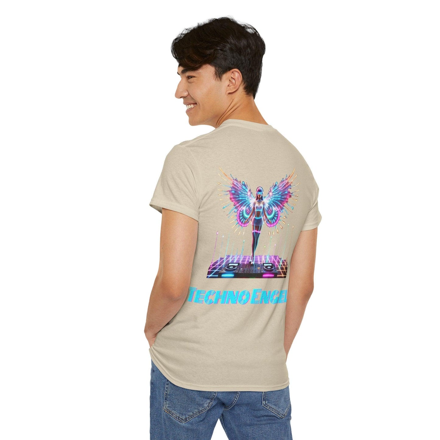 LED Light-Up Rave Techno Engel T-Shirt Rückseite
