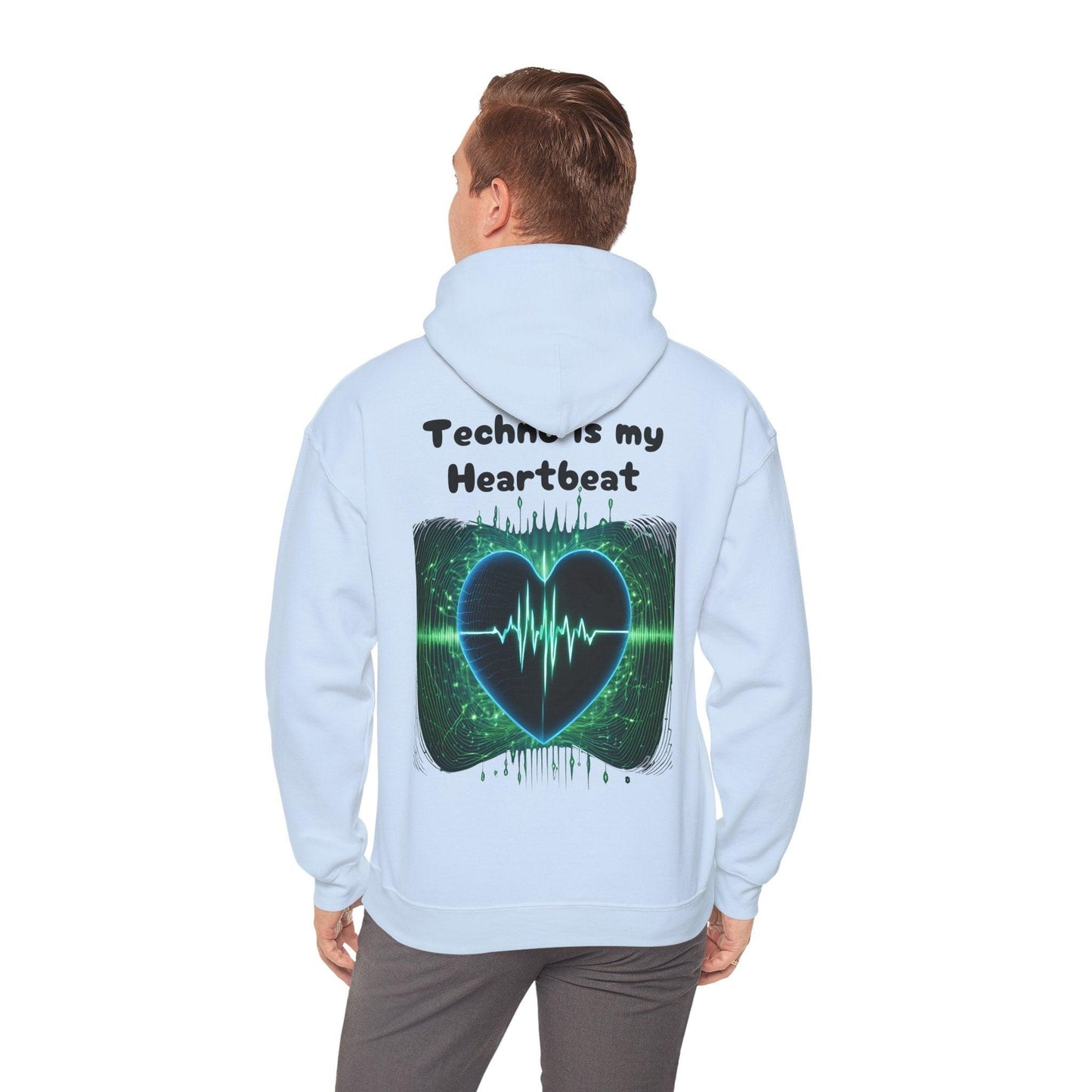 Techno Herzschlag Unisex Hoodie - Neon Heart Design