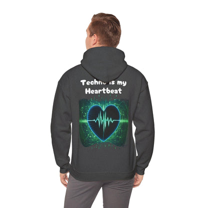 Techno Herzschlag Unisex Hoodie - Neon Heart Design