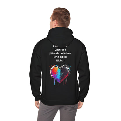 Techno Split Heart Unisex Hoodie - Lieb's oder lass es