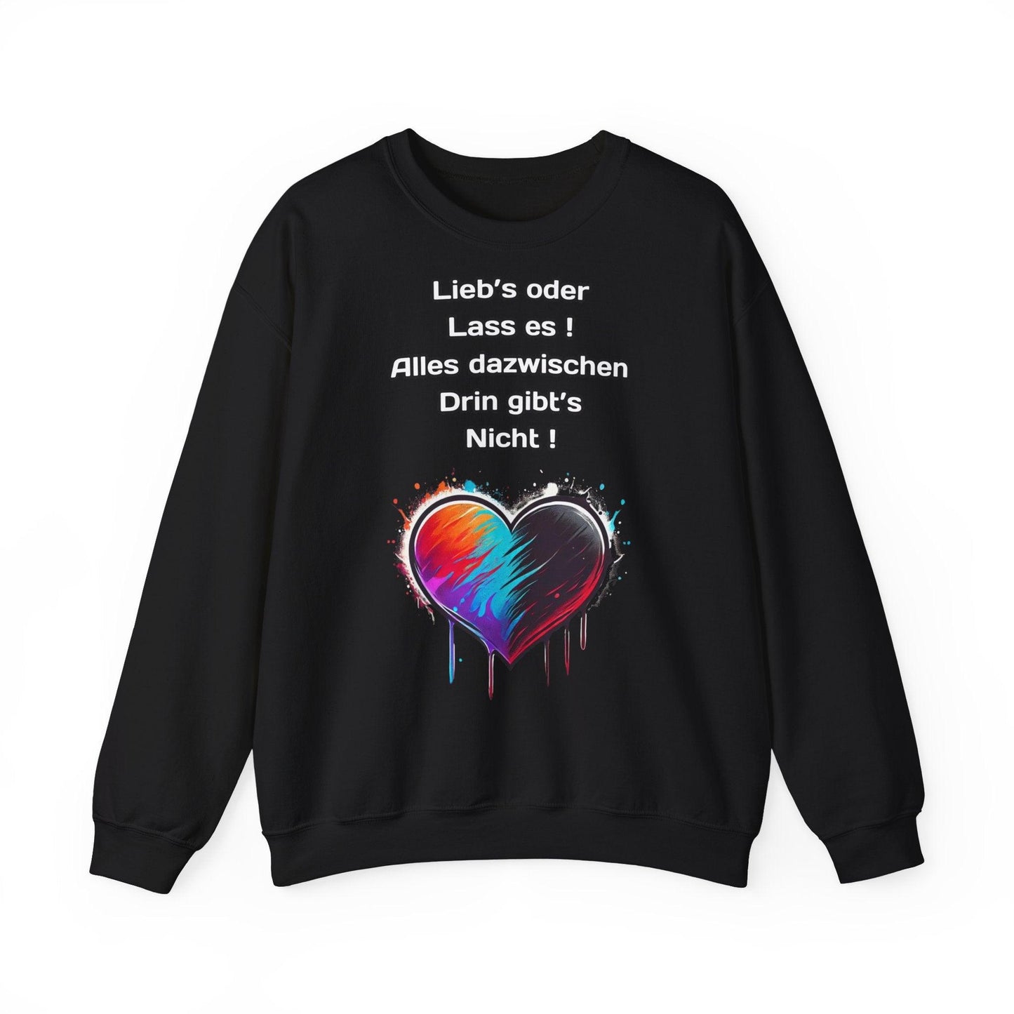 Techno Split Heart Unisex Sweatshirt - Lieb's oder lass es