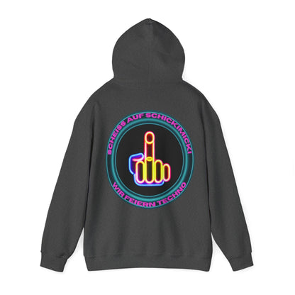 Techno Rave Neon Mittelfinger Unisex Hoodie