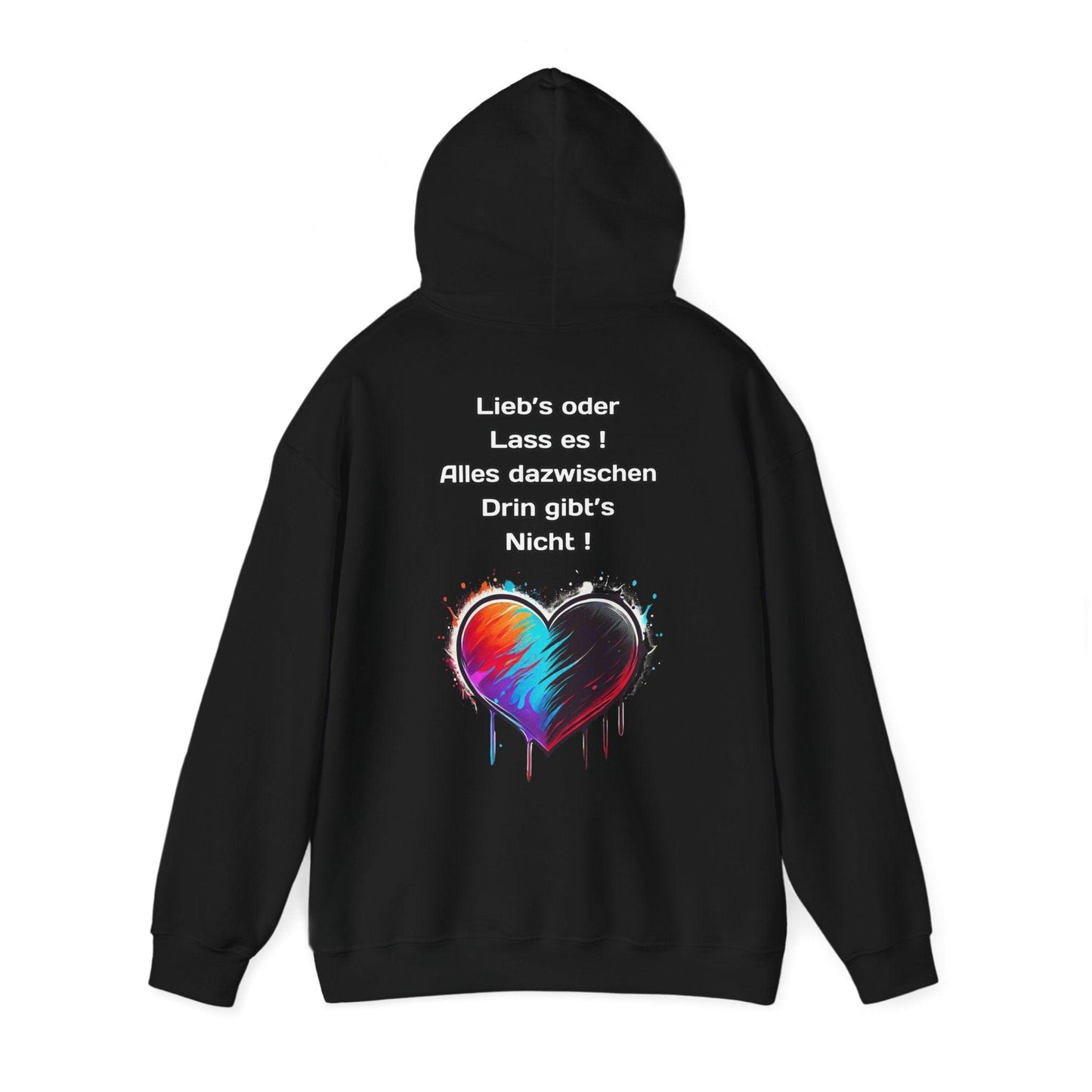 Techno Split Heart Unisex Hoodie - Lieb's oder lass es