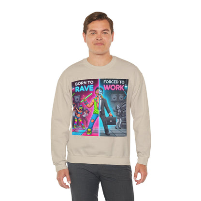Techno Grafik Unisex Sweatshirt - Rave vs Work Split