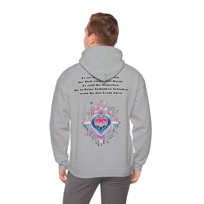Techno Soundwaves Unisex Hoodie mit Herzdesign