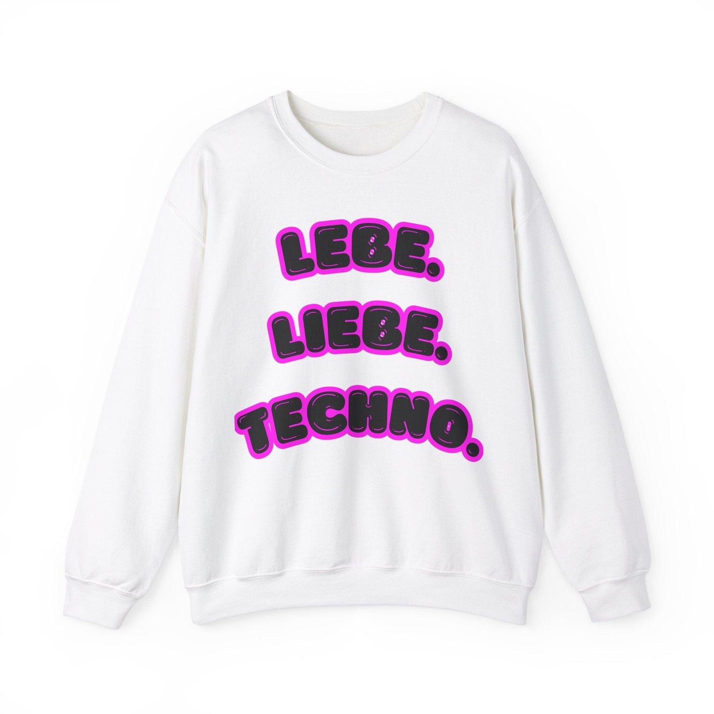 Techno Love Unisex Sweatshirt - Bassline Merch Slogan Pink Design