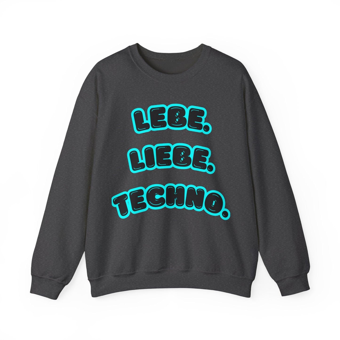 Techno Love Unisex Sweatshirt - Bassline Merch Slogan Hellblau Design