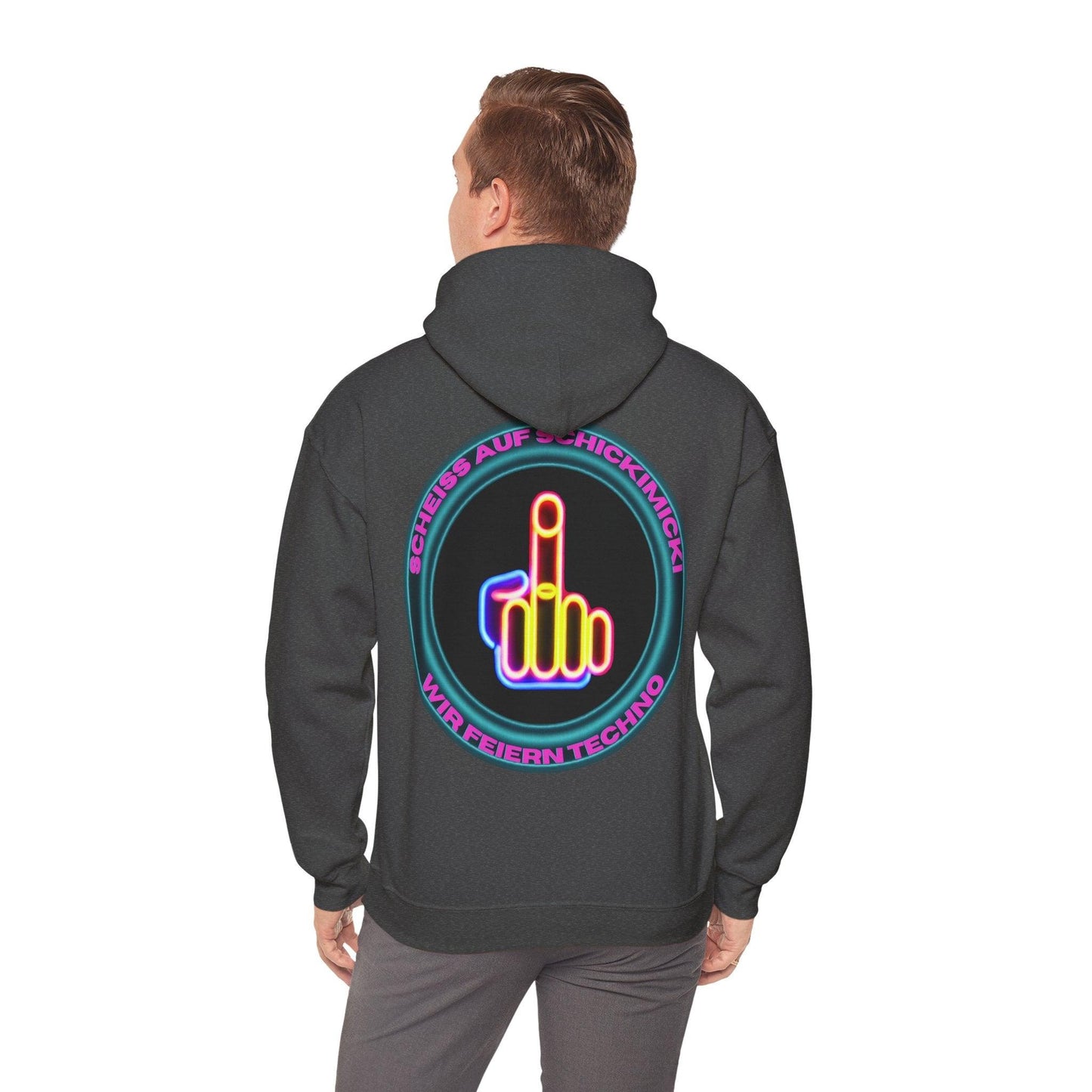Techno Rave Neon Mittelfinger Unisex Hoodie