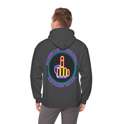 Techno Rave Neon Mittelfinger Unisex Hoodie