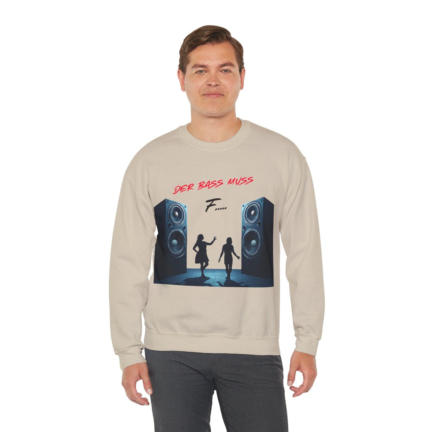 Techno Musik Liebhaber Sweatshirt - 'DER BASS MUSS F.....' Design