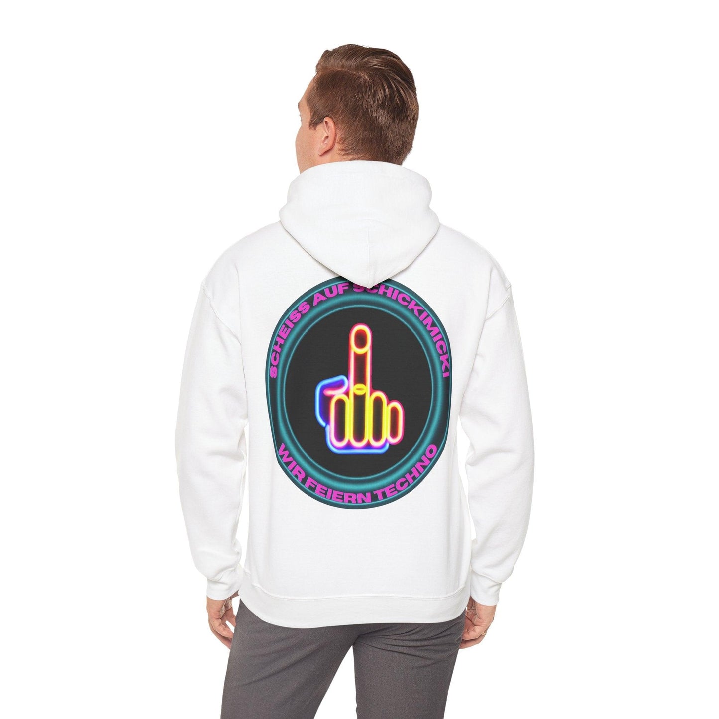 Techno Rave Neon Mittelfinger Unisex Hoodie