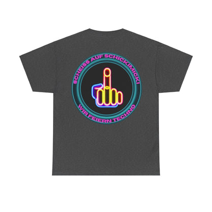 Techno Rave Neon Mittelfinger Unisex T-Shirt Rückseite