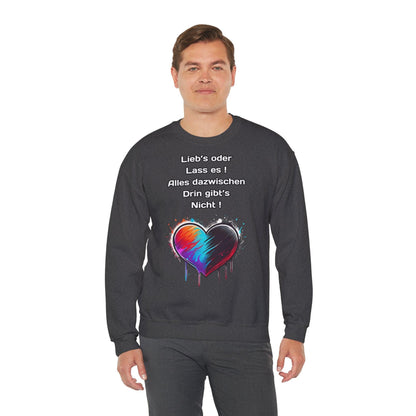Techno Split Heart Unisex Sweatshirt - Lieb's oder lass es