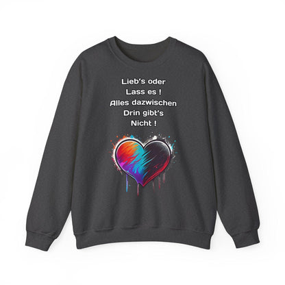 Techno Split Heart Unisex Sweatshirt - Lieb's oder lass es